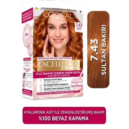 Loreal Paris Excellence Intense Saç Boyası 7.43 Sultan Bakırı