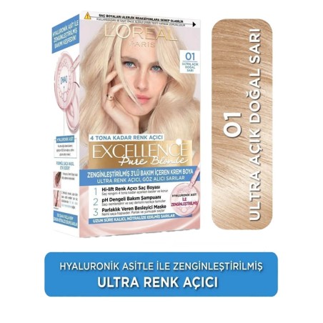 Loreal Paris Excellence Creme Saç Boyası 01 Ultra Açık Doğal Sarı