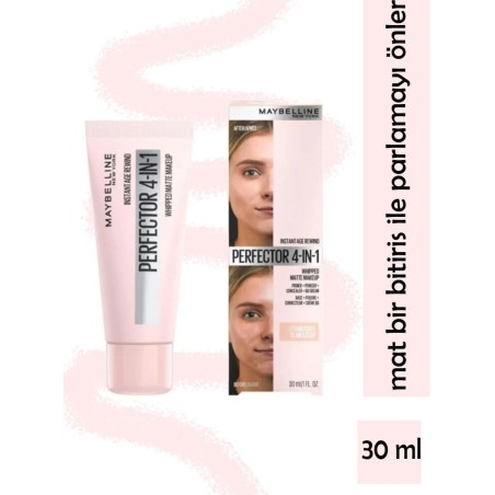 Maybelline New York Perfector 4in1 Matte Makeup 01 Light Claire Fondöten