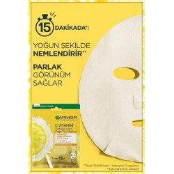 Garnier C Vitamini Parlaklık Verici Kağıt Yüz Maskesi 28 gr