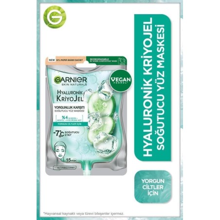 Garnier Hyaluronik Kriyojel Yorgunluk Karşıtı Soğutucu Yüz Maskesi 27 gr