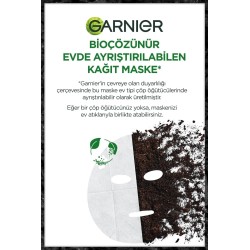 Garnier Saf Kömür Siyah Kağıt Yüz Maskesi Gözenek Sıkılaştırıcı + Yoğun Nemlendirici Etki 28 gr