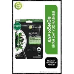 Garnier Saf Kömür Siyah Kağıt Yüz Maskesi Gözenek Sıkılaştırıcı + Yoğun Nemlendirici Etki 28 gr