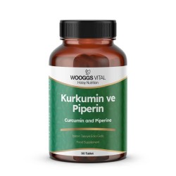 Wooggs Vital Kurkumin ve Piperin İçeren Takviye Edici Gıda 90 Tablet
