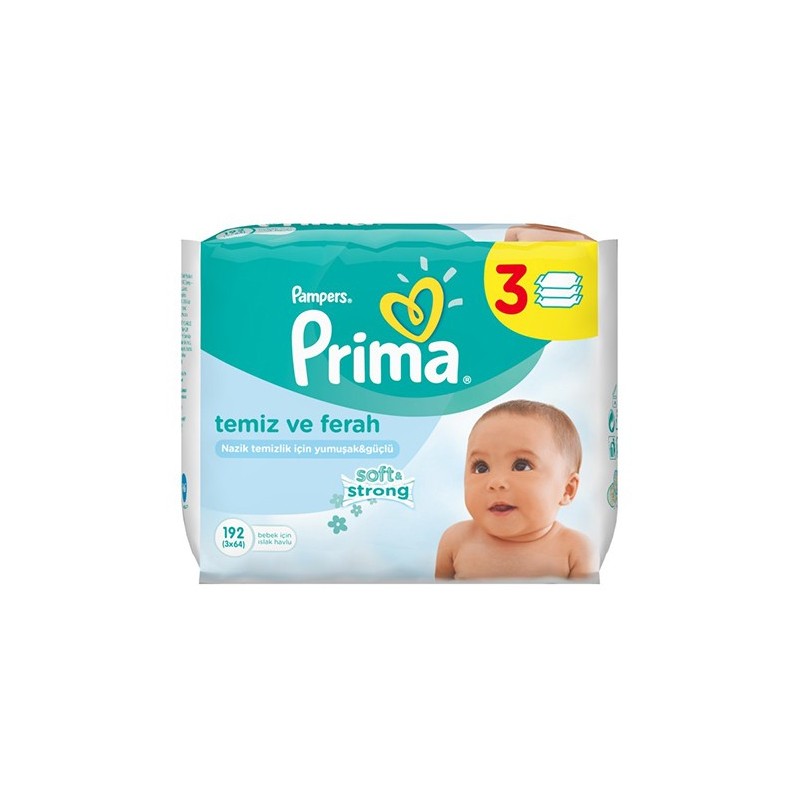 Prima Pampers Baby Fresh Islak Mendil 3`lü Paket (192 Yaprak) Prima Pampers Baby Fresh Islak Mendil 3`lü Paket (192 Yaprak)