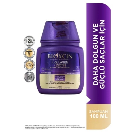 Bioxcin Collagen & Biotin Hacim Şampuanı 100 ml - Seyahat Boy