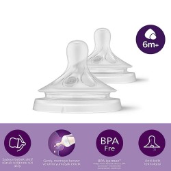Philips Avent Natural Response Biberon Emziği 2'li 6+ Ay No: 6 - SCY966/02-