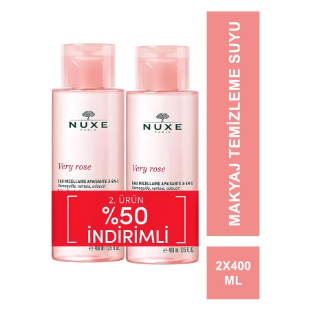 Nuxe Very Rose 3-In 1 Soothing Micellar Water - Temizleme Suyu- 2x400 ml