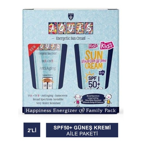 Aquas Güneş Kremi Spf50+ 2'li Aile Paketi
