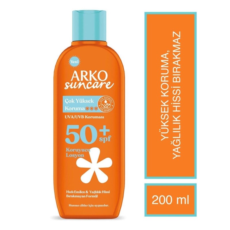 Arko Suncare Spf50 Yüksek Korumalı Vücut Güneş Losyonu 200 ml