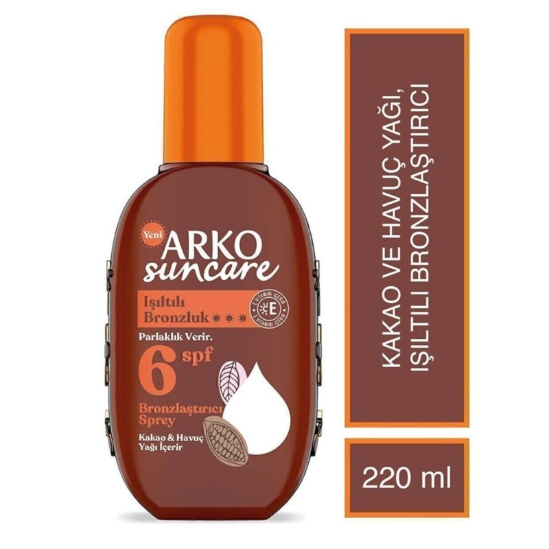 Arko Suncare Spf6 Bronzlaştırıcı Güneş Yağı Sprey 220 ml