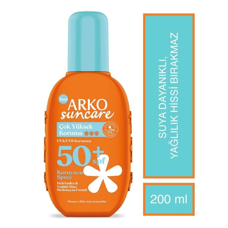 Arko Suncare Spf50 Çok Yüksek Korumalı Vücut Güneş Spreyi 200 ml