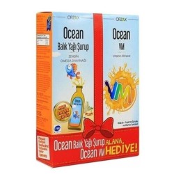 Ocean Orange Portakal Aromalı Balık Yağı Şurup 150ml + Ocean VM Şurup 150ml