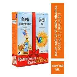 Ocean Orange Portakal Aromalı Balık Yağı Şurup 150ml + Ocean VM Şurup 150ml