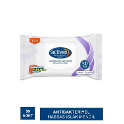 Activex Antibakteriyel Hassas Islak Mendil 50 Adet