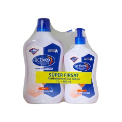 Activex Antibakteriyel Sıvı Sabun Aktif 1000 + 500 Ml