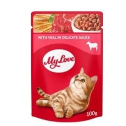 My Love Sos İçinde Dana Etli Pouch Kedi Maması 100 gr