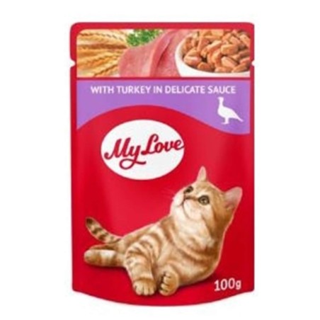 My Love Sos İçinde Hindi Etli Pouch Kedi Maması 100 gr