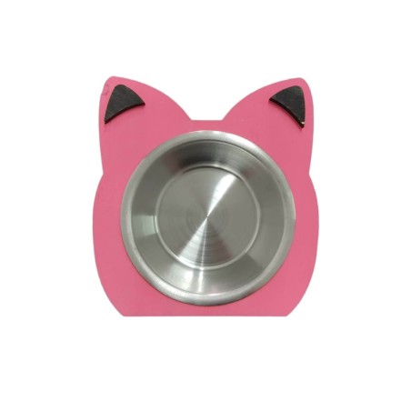 Kedi, Pati Figürlü Mama ve Su Kabı Tekli