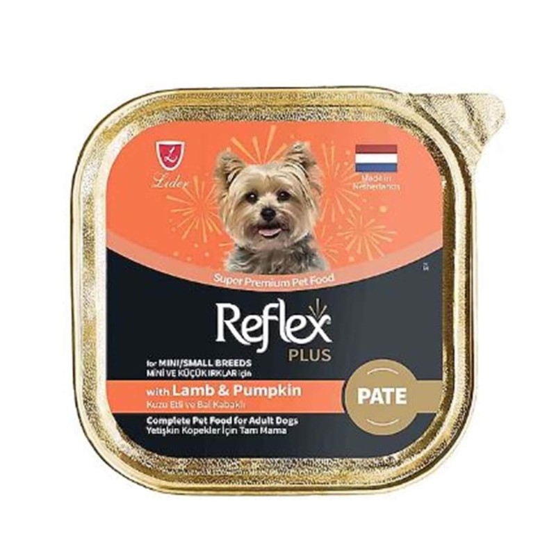 Reflex Plus Pate Kuzu Etli Ve Bal Kabaklı Mini Ve Küçük Irklar  İçin Yetişkin Köpek Maması 85 G