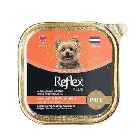 Reflex Plus Pate Kuzu Etli Ve Bal Kabaklı Mini Ve Küçük Irklar  İçin Yetişkin Köpek Maması 85 G