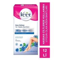 Veet Easy-Gelwax Hassas Cilt 12'li Sir Ağda Bantları