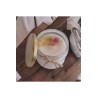 Ebruli Sanat Tasarım %100 Soya Wax Ev Dekorasyonu Cam Kavanoz Çiçek Süslemeli Beyaz Mum