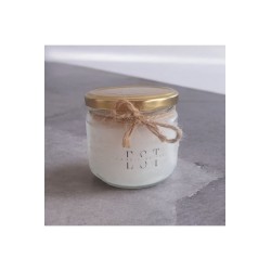Ebruli Sanat Tasarım %100 Soya Wax Ev Dekorasyonu Cam Kavanoz Çiçek Süslemeli Beyaz Mum