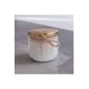 Ebruli Sanat Tasarım %100 Soya Wax Ev Dekorasyonu Cam Kavanoz Çiçek Süslemeli Beyaz Mum