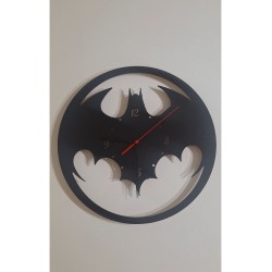 Ebruli Sanat Tasarım Batman Temalı Özel Tasarım Siyah Ahşap Duvar Saati Duvar Dekorasyonu