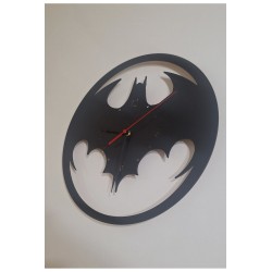 Ebruli Sanat Tasarım Batman Temalı Özel Tasarım Siyah Ahşap Duvar Saati Duvar Dekorasyonu