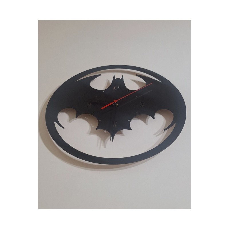Ebruli Sanat Tasarım Batman Temalı Özel Tasarım Siyah Ahşap Duvar Saati Duvar Dekorasyonu
