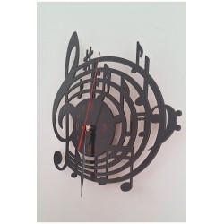 Ebruli Sanat Tasarım Özel Tasarım Duvar Saati Müzik Sol Anahtarı
