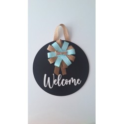 Ebruli Sanat Tasarım Welcome Özel Tasarım Kurdele Detaylı Kapı Süsü