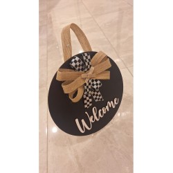 Ebruli Sanat Tasarım Welcome Özel Tasarım Kurdele Detaylı Kapı Süsü