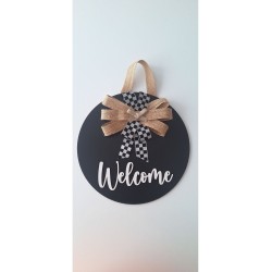 Ebruli Sanat Tasarım Welcome Özel Tasarım Kurdele Detaylı Kapı Süsü
