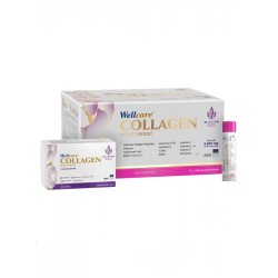 Outlet - Wellcare Collagen Beauty Boost Plus - Karpuz & Nane Aromalı - 5500 mg Likit Form 40mlx30Shot & 30 Kapsül