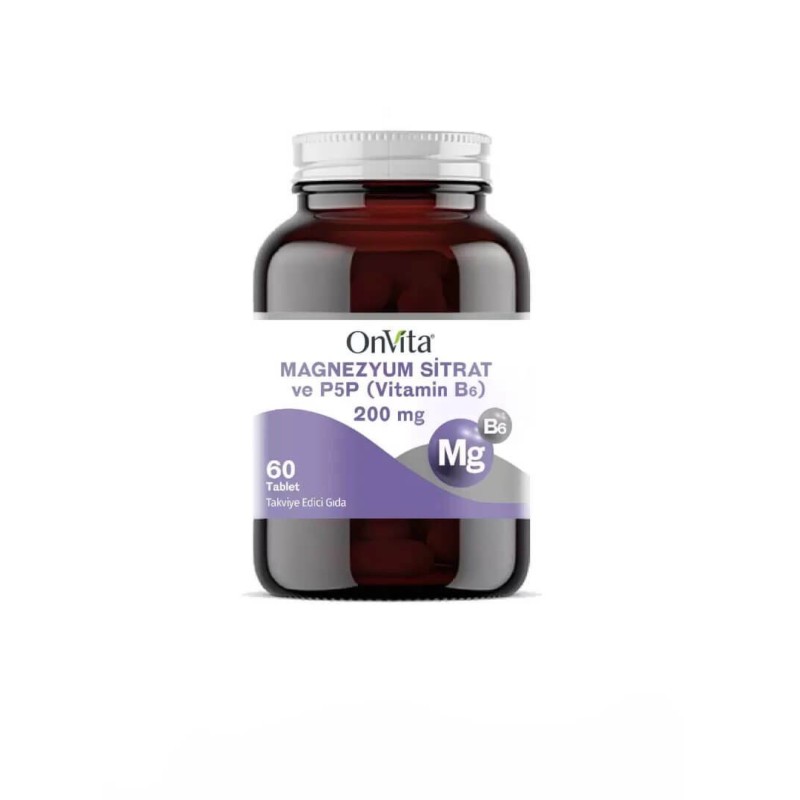 OnVita Magnezyum Sitrat ve P5P 200mg 60 Tablet