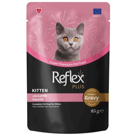 Reflex Plus Sos İçinde Et Parçacıklı Kuzu Etli Yavru Kedi Maması 85 G