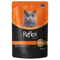 Reflex Plus Sos İçinde Et Parçacıklı Kuzu Etli Yetişkin Kedi Maması 85 G