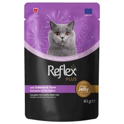Reflex Plus Jöle İçinde Et Parçacıklı Somonlu&Ton Balıklı Yetişkin Kedi Maması 85 G