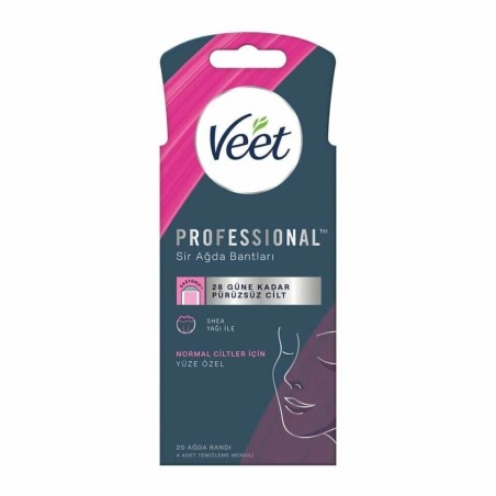 Veet Yüz Bölgesi Sir Ağda Bandı Normal Ciltler İçin 12'li