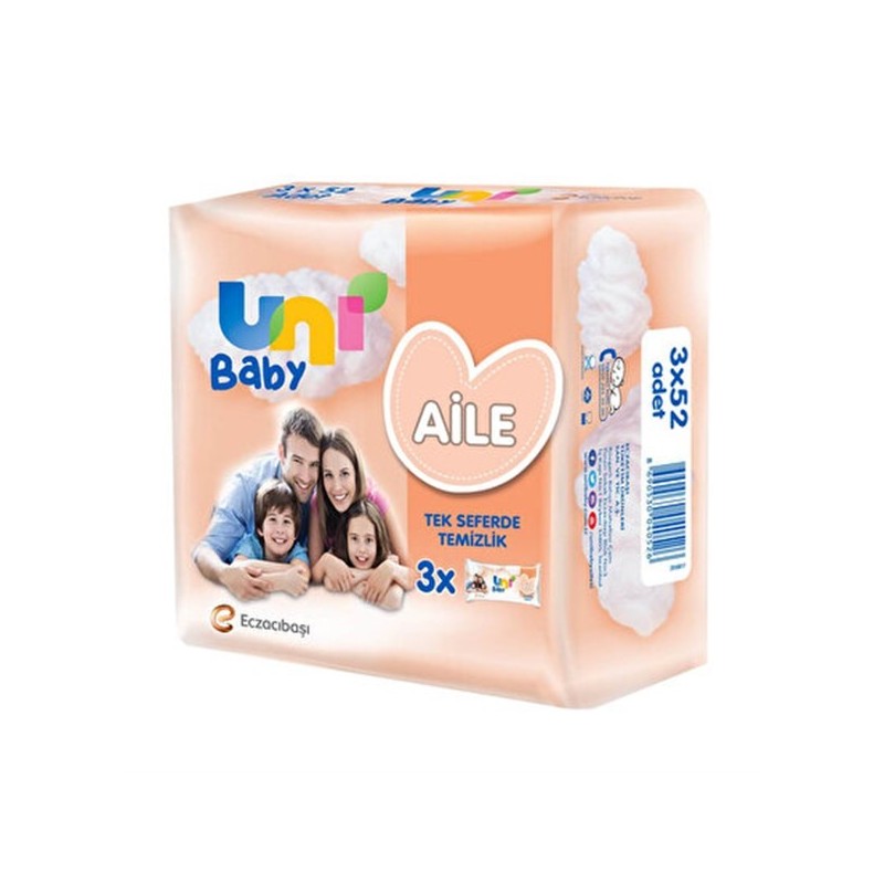 Outlet - Uni Baby Aile Islak Mendil 3x52 Adet