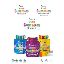 Atavit Kids Omega 3, D3 K2 , Magnezyum Multivitamin Süper 3'lü Gummies 180 Yumuşak Kapsül