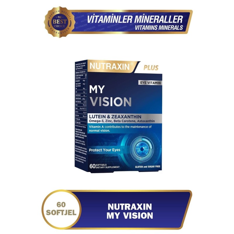 Nutraxin My Vision Göz Vitamini 60 Yumuşak Kapsül