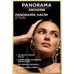 Loreal Paris Panorama Hacim Veren Maskara All Night Black - Siyah