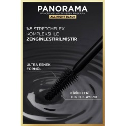Loreal Paris Panorama Hacim Veren Maskara All Night Black - Siyah