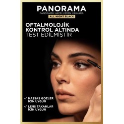 Loreal Paris Panorama Hacim Veren Maskara All Night Black - Siyah