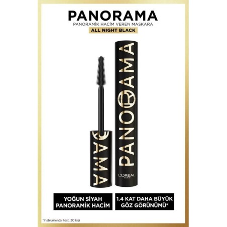 Loreal Paris Panorama Hacim Veren Maskara All Night Black - Siyah