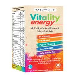 Tab İlaç Vitamins Vitality Energy 30 Tablet
